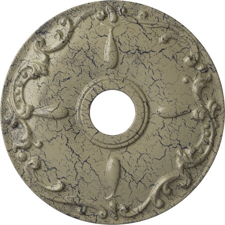 Ekena Millwork Kent Ceiling Medallion (Fits Canopies up to 5"), 18"OD x 3 1/2"ID x 1 1/4"P, Castle Stone Crackle CM18KECSC
